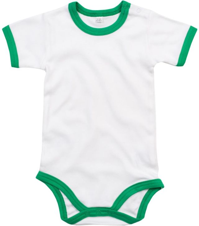 Baby Body, white/kelly green