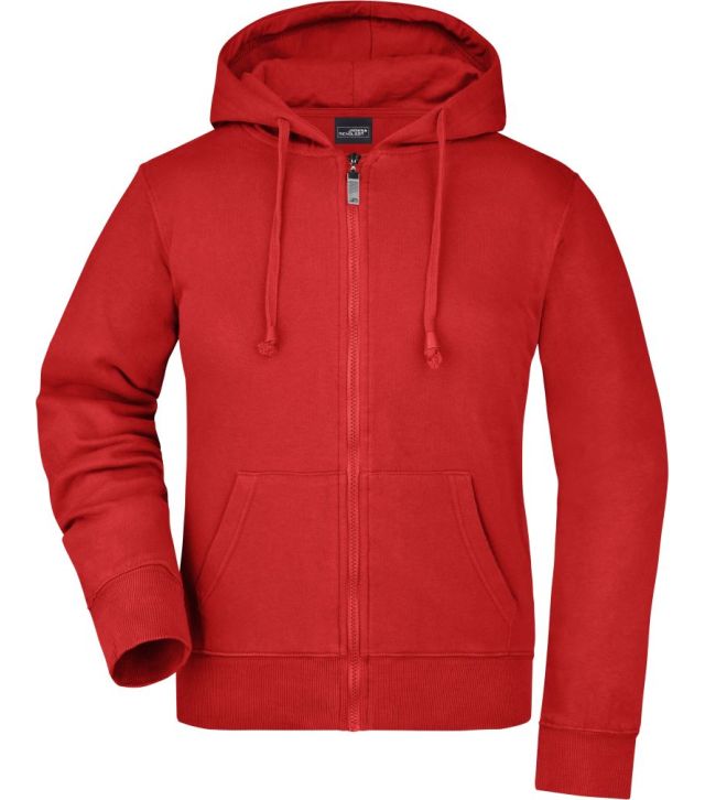 Damen Kapuzen Sweatjacke, red