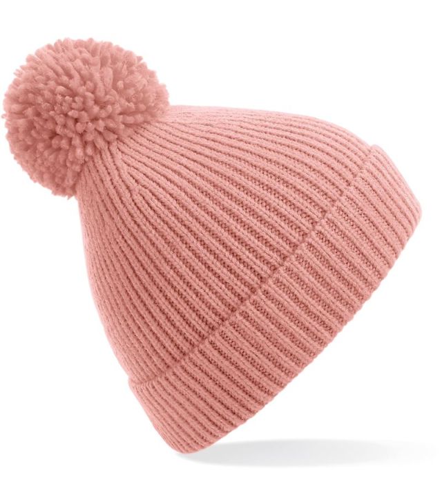 Strickmütze mit Pompon, blush