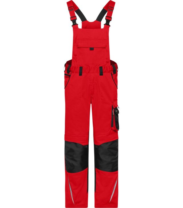 Workwear Latzhose - Strong, red/black