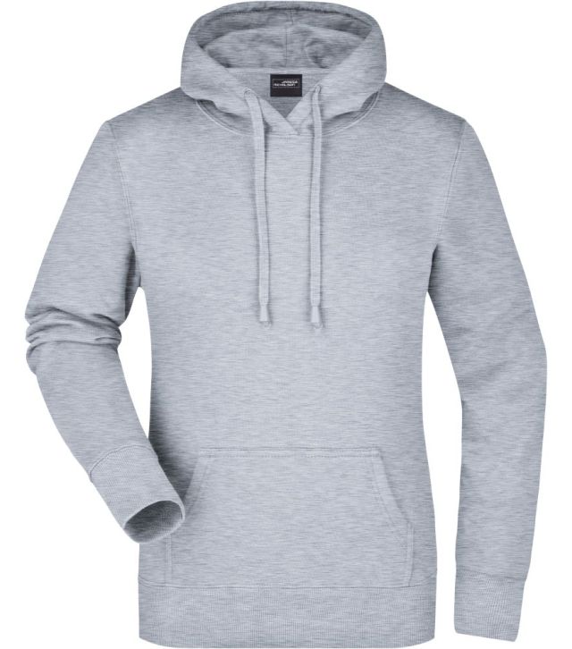 Damen Kapuzen Sweater, grey heather