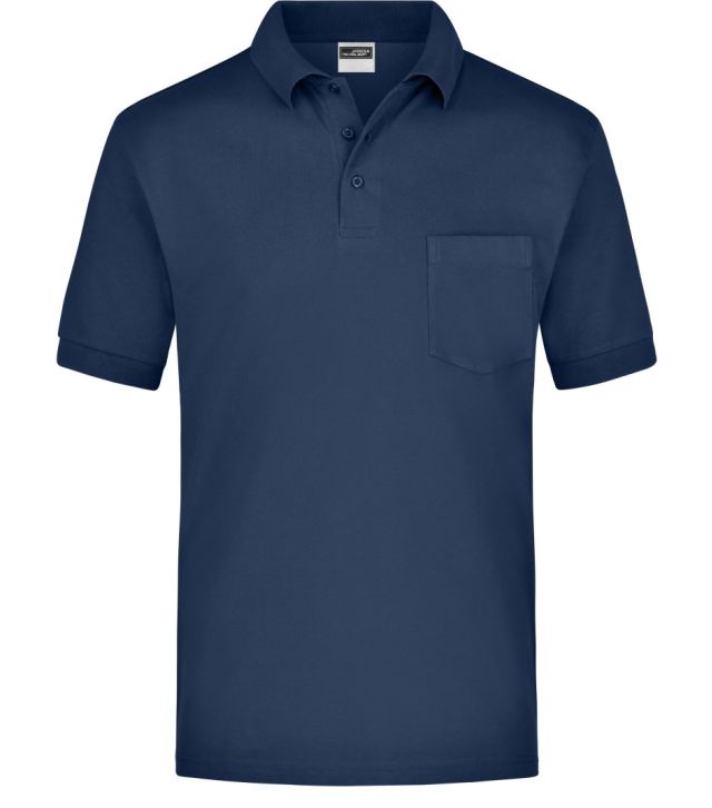 Piqué Polo mit Brusttasche, navy