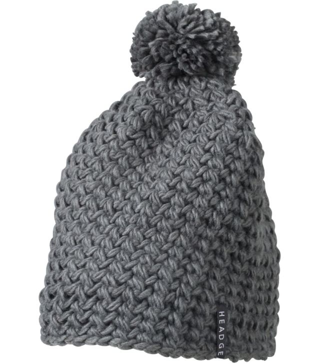 Häkelmütze mit Pompon, carbon