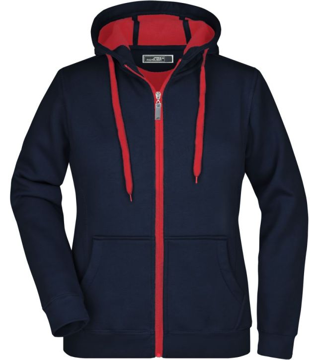 Damen Doubleface Jacke, navy/red