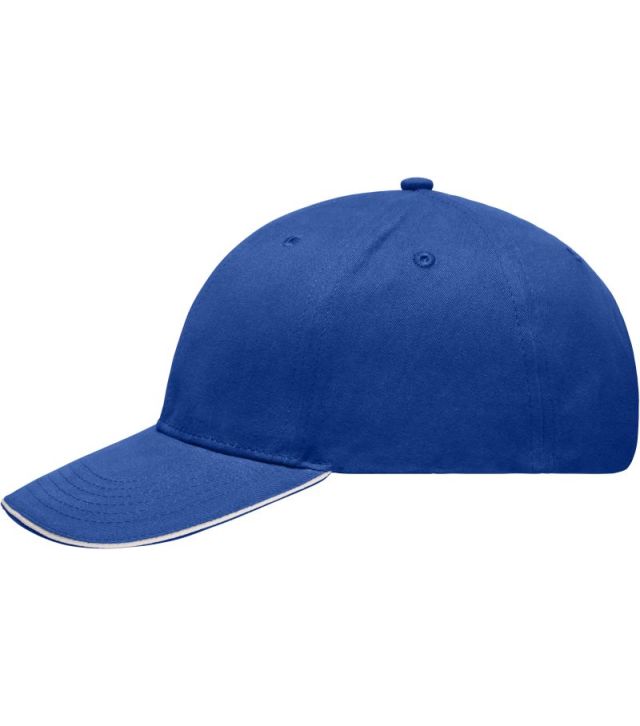 Gebürstete leichte 6 Panel Sandwich Kappe, royal/white
