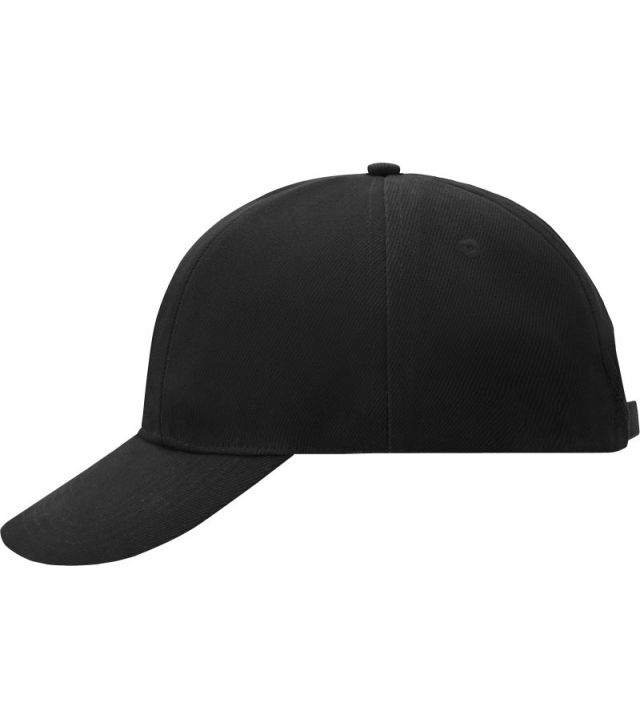 6 Panel Kappe verstärkt mit zentriertem Frontpanel, black