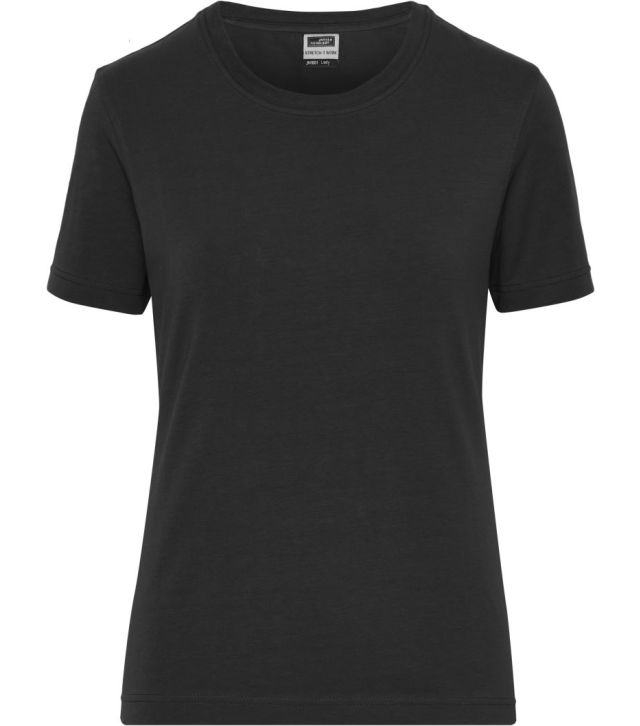 Damen Bio Workwear Stretch T-Shirt - Solid, black