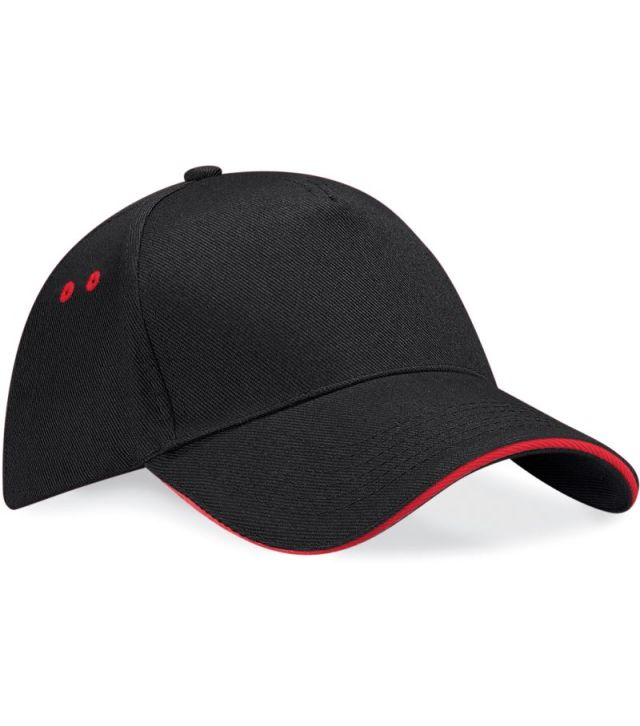 5 Panel Sandwich Kappe, black/classic red