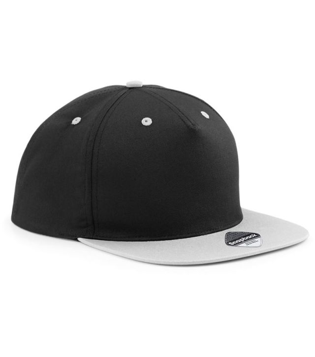 5 Panel Snapback Contrast Kappe, black/grey