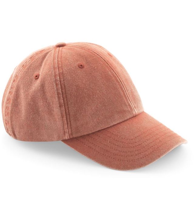 6 Panel Niedrigprofil Kappe "Vintage", vintage orange
