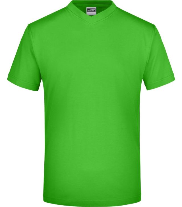 V-Ausschnitt T-Shirt, lime green