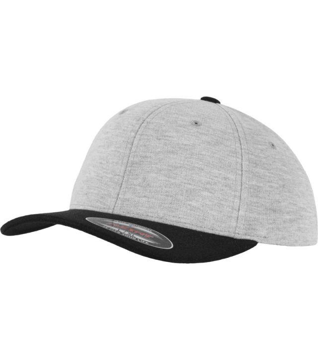 Double Jersey Flexfit Kappe, grey/black