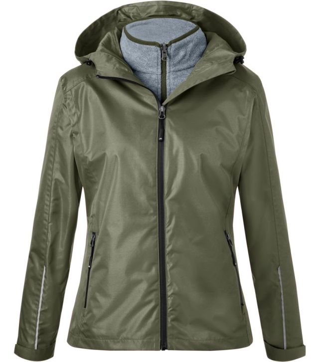 Damen 3-in-1 Jacke, olive/black