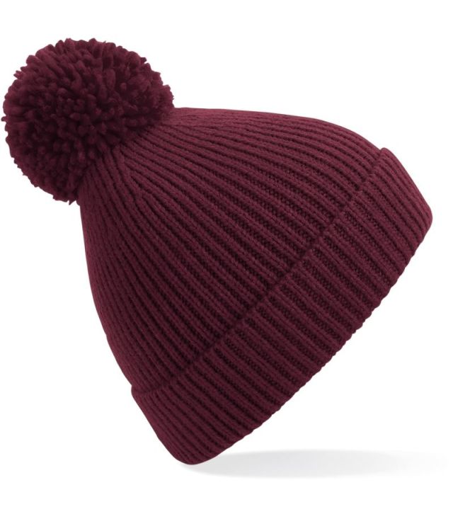 Strickmütze mit Pompon, burgundy