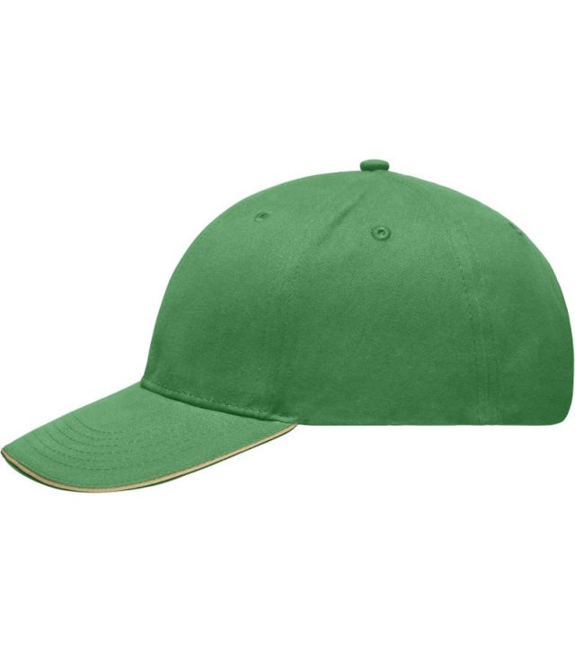 Gebürstete leichte 6 Panel Sandwich Kappe, green/beige