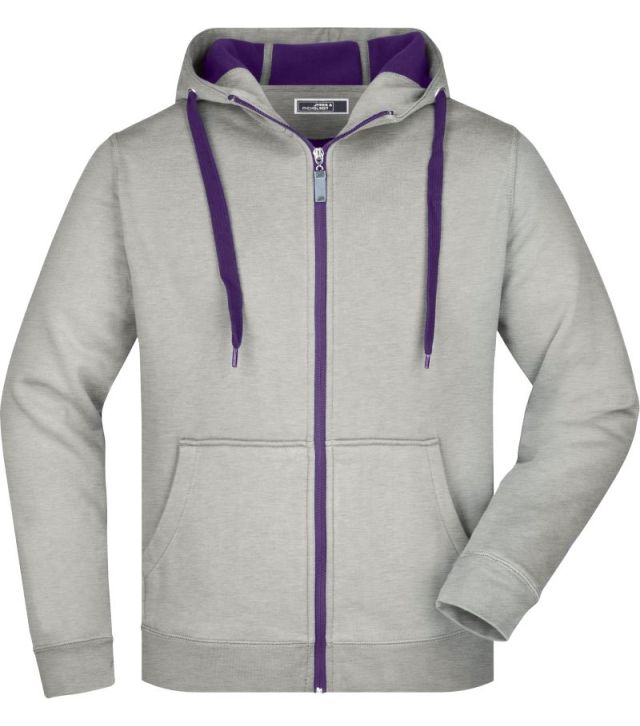 Herren Doubleface Jacke, grey heather/purple