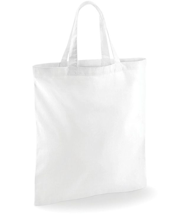 Baumwolltasche mit kurzem Henkel, white