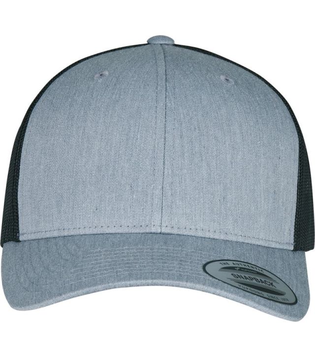 Vintage Trucker Kappe, heather grey/black