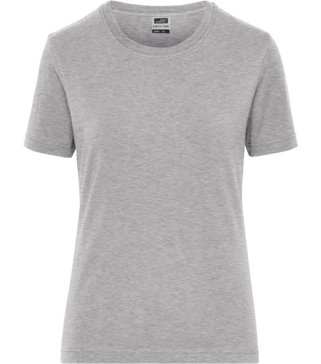 Damen Bio Workwear Stretch T-Shirt - Solid, grey heather