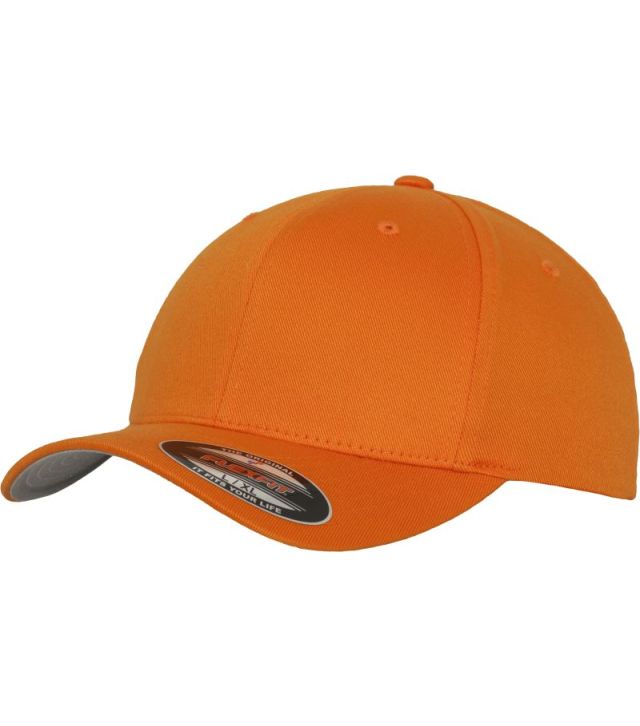 6 Panel Flexfit Wooly Combed Kappe, orange