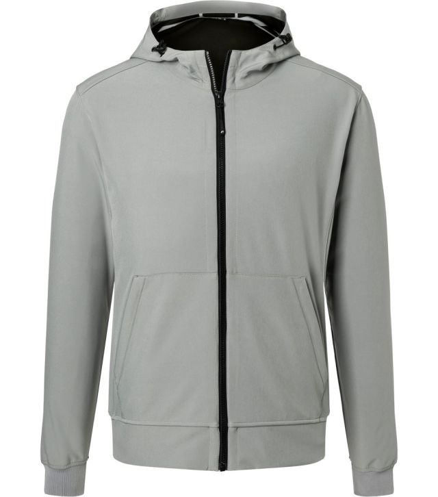 Herren 2-Lagen Kapuzen Softshell Jacke, light grey/black