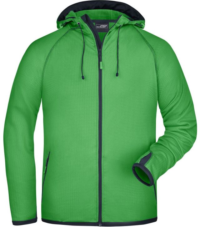 Herren Kapuzen Fleecejacke mit Rauten