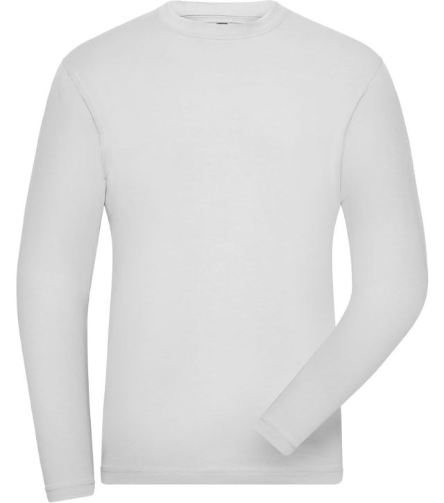 Herren Workwear Stretch T-Shirt langarm - Solid, white