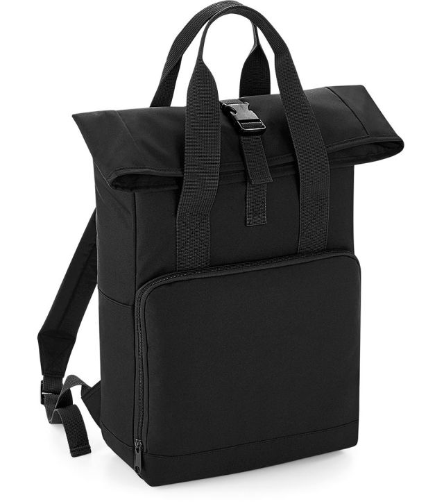Roll-Top Rucksack mit Doppelgriff, black