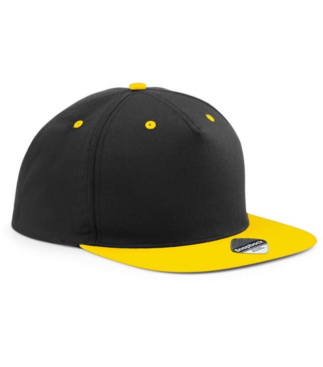 5 Panel Snapback Contrast Kappe, black/yellow